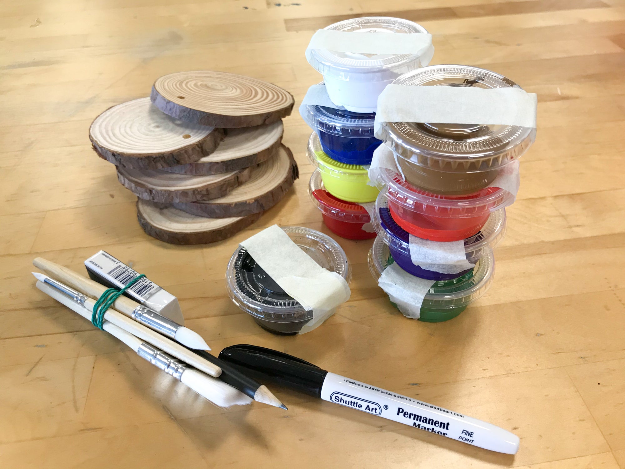 Art Kit: Wooden ornaments/coasters (shipping)